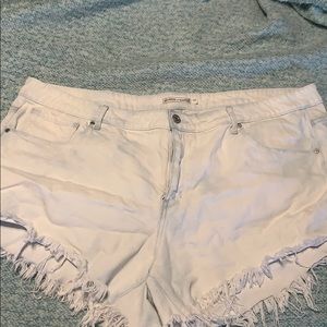 White jean shorts
